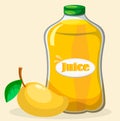 juice with mango pulp in a bottle